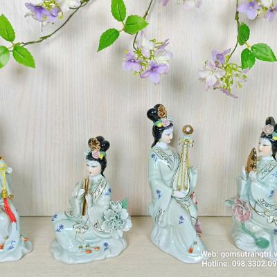 TƯỢNG SỨ TỨ CẦM MEN XANH